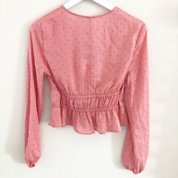 BCBGeneration Tie Front Long Sleeve Top NWT - Picture 3 of 4